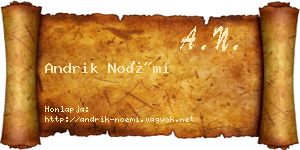 Andrik Noémi névjegykártya